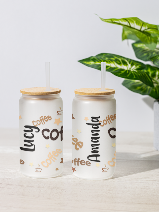 Coffee Time - Personalized Glass Cup 16oz