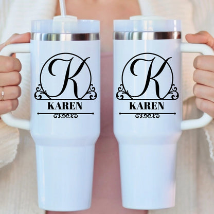 Stylish Monogram with Name - Personalized Tumbler 40oz V2