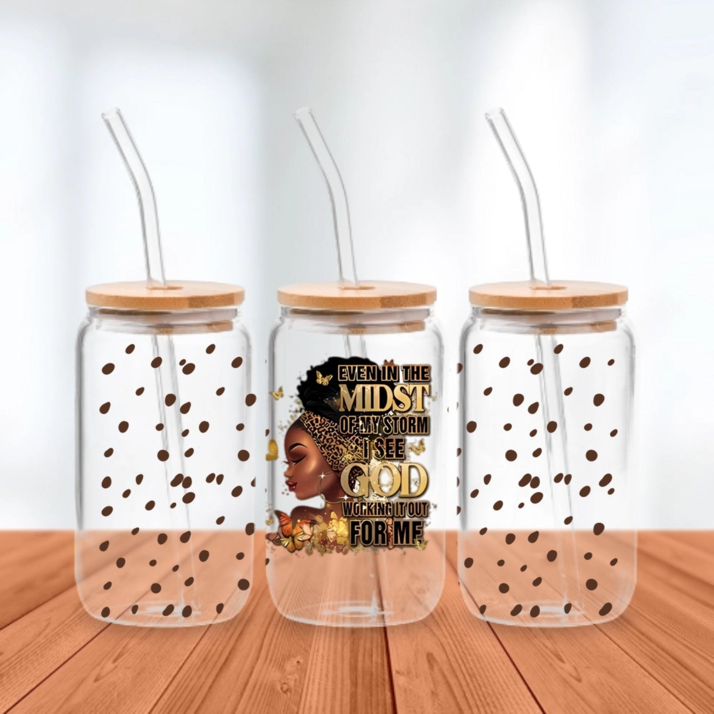 Even in the Midst of My Storm - Personalized Glass Cup 16oz