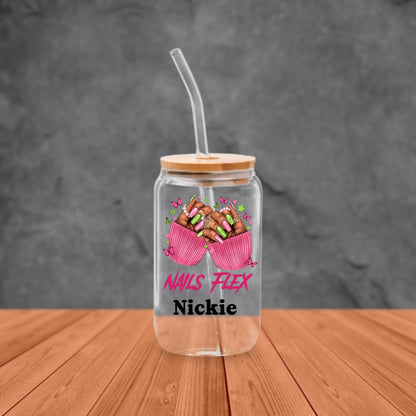 Flex Nails - Personalized Glass Cup 16oz