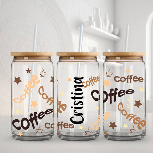 Coffee Time - Personalized Glass Cup 16oz