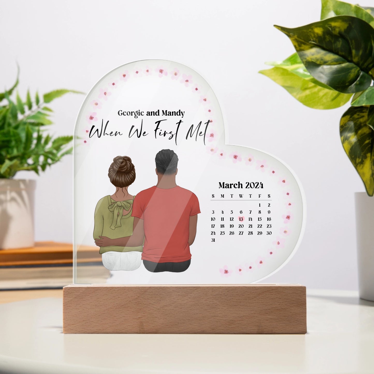 When We First Met - Personalized Acrylic Heart Plaque