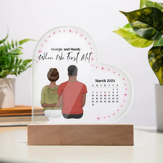 When We First Met - Personalized Acrylic Heart Plaque