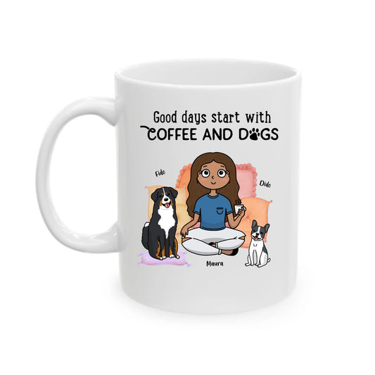 Good Days Start with Coffee & Dogs - Personalized Mug