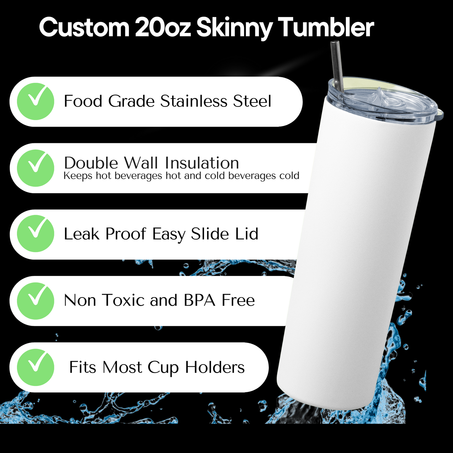 Swirl Leaf - Personalized Skinny Tumbler