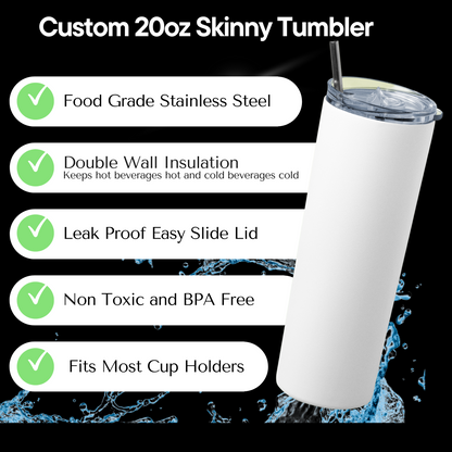 Swirl Leaf - Personalized Skinny Tumbler