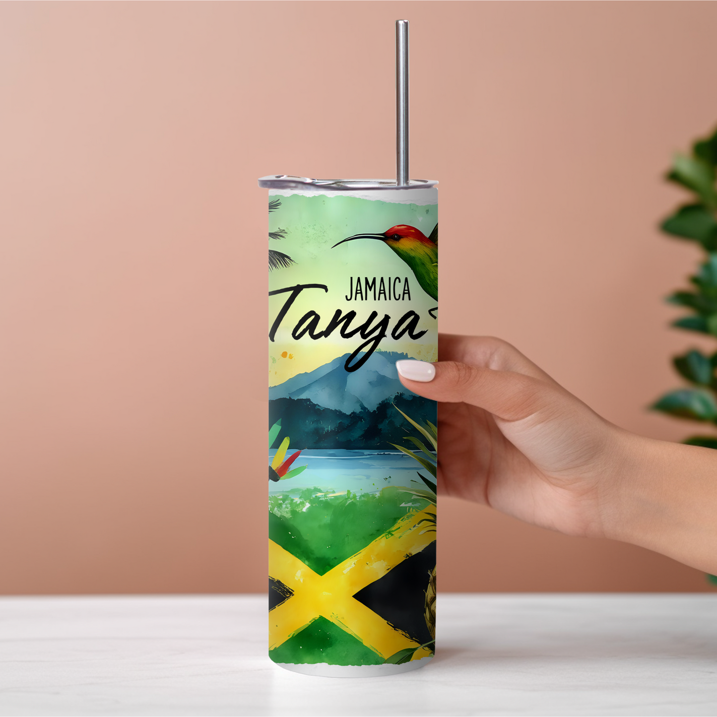 Go Jamaica - Personalized Skinny Tumbler - 20oz