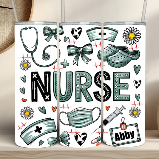 Nurse Tumbler 1G - Personalized Skinny Tumbler 20oz