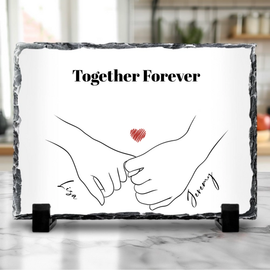 You and Me Are Forever Linked - Personalized Couples Tock Slate