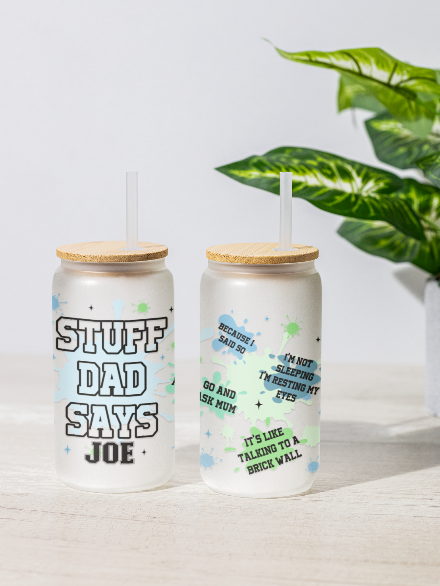 Stuff Dad Says - Personalized Glass Cup 16oz