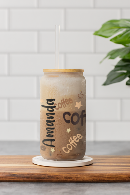 Coffee Time - Personalized Glass Cup 16oz