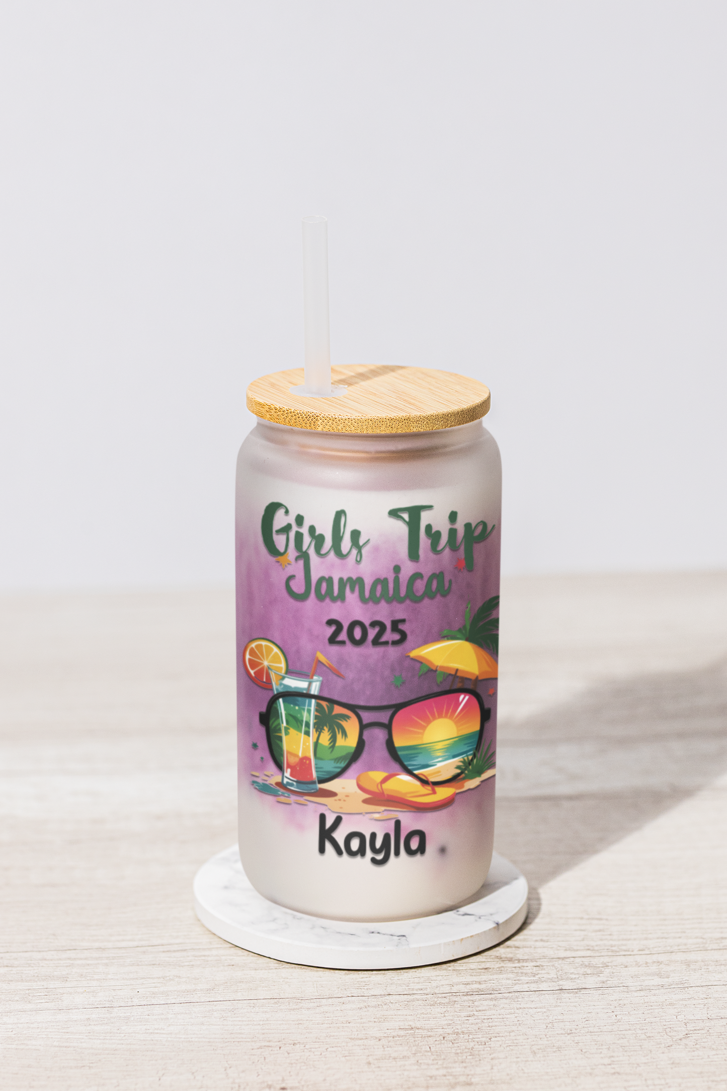 Girls Trip - Personalized Glass Cup 16oz