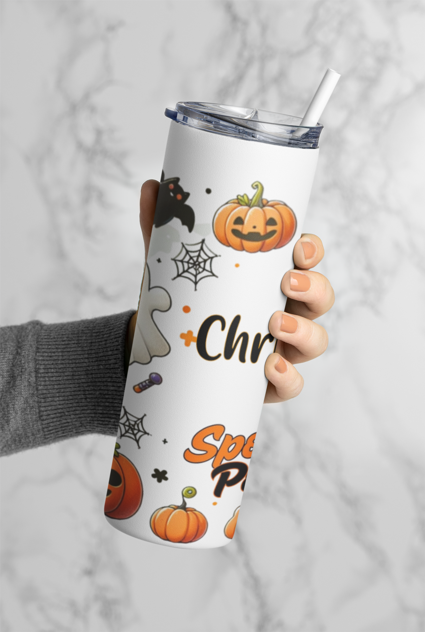 Cute Halloween Spooky Potion - Personalized Skinny Tumbler 20oz
